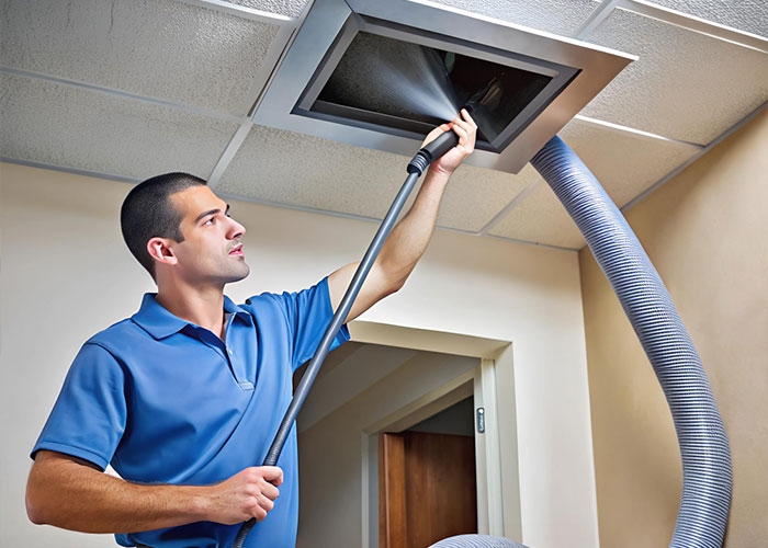 Air duct cleaning illustration